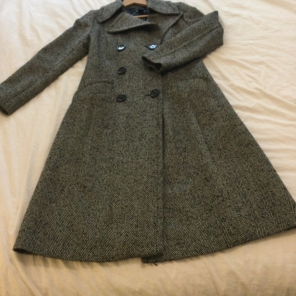 Zara herringbone overcoat
